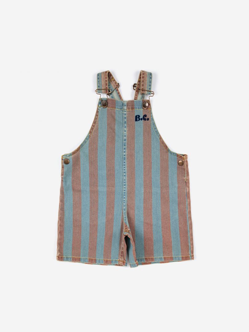 Vertical Stripes - Denim Short Dungaree
