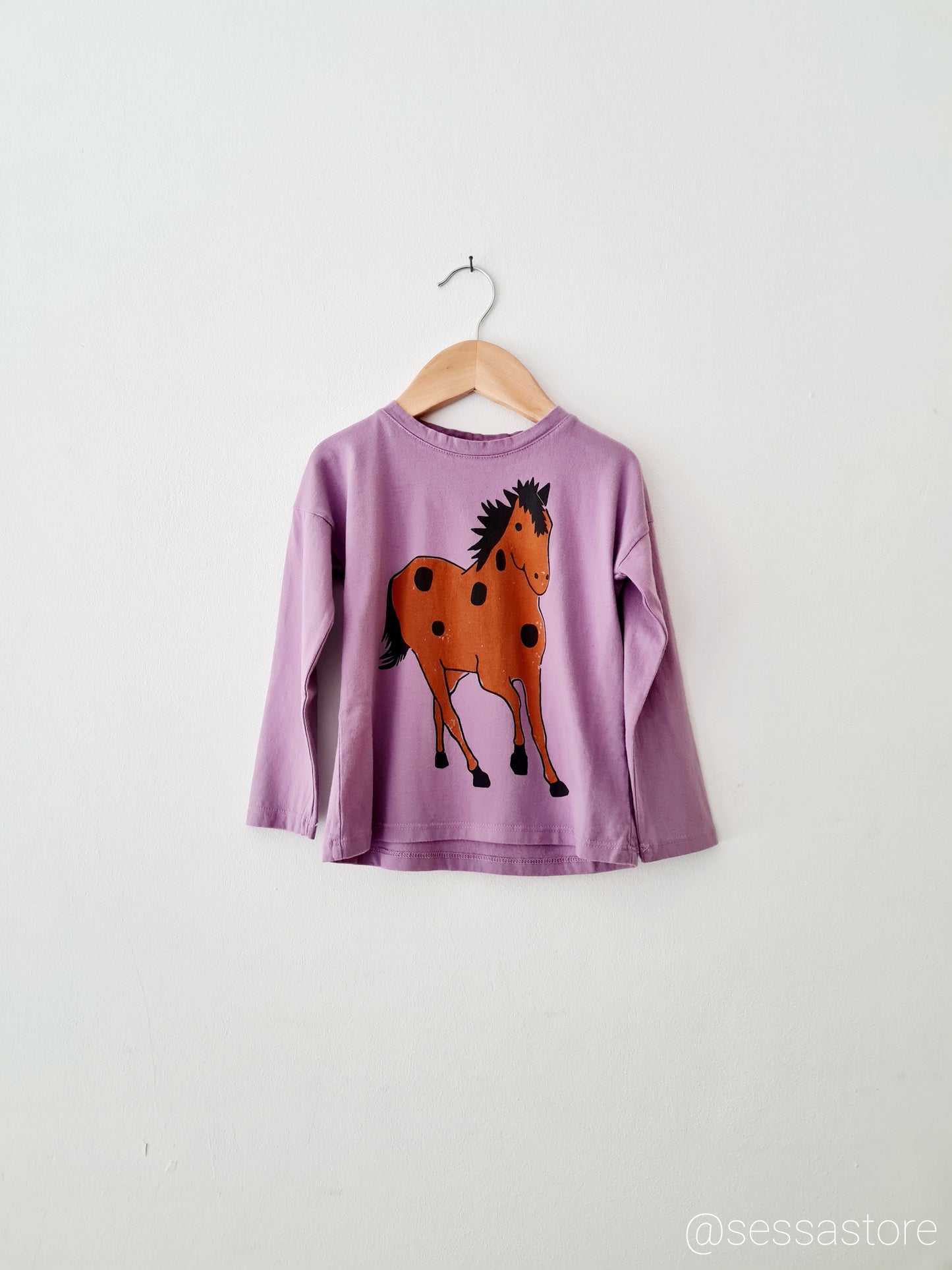 Long Sleeve T-shirt Horse - Lilac