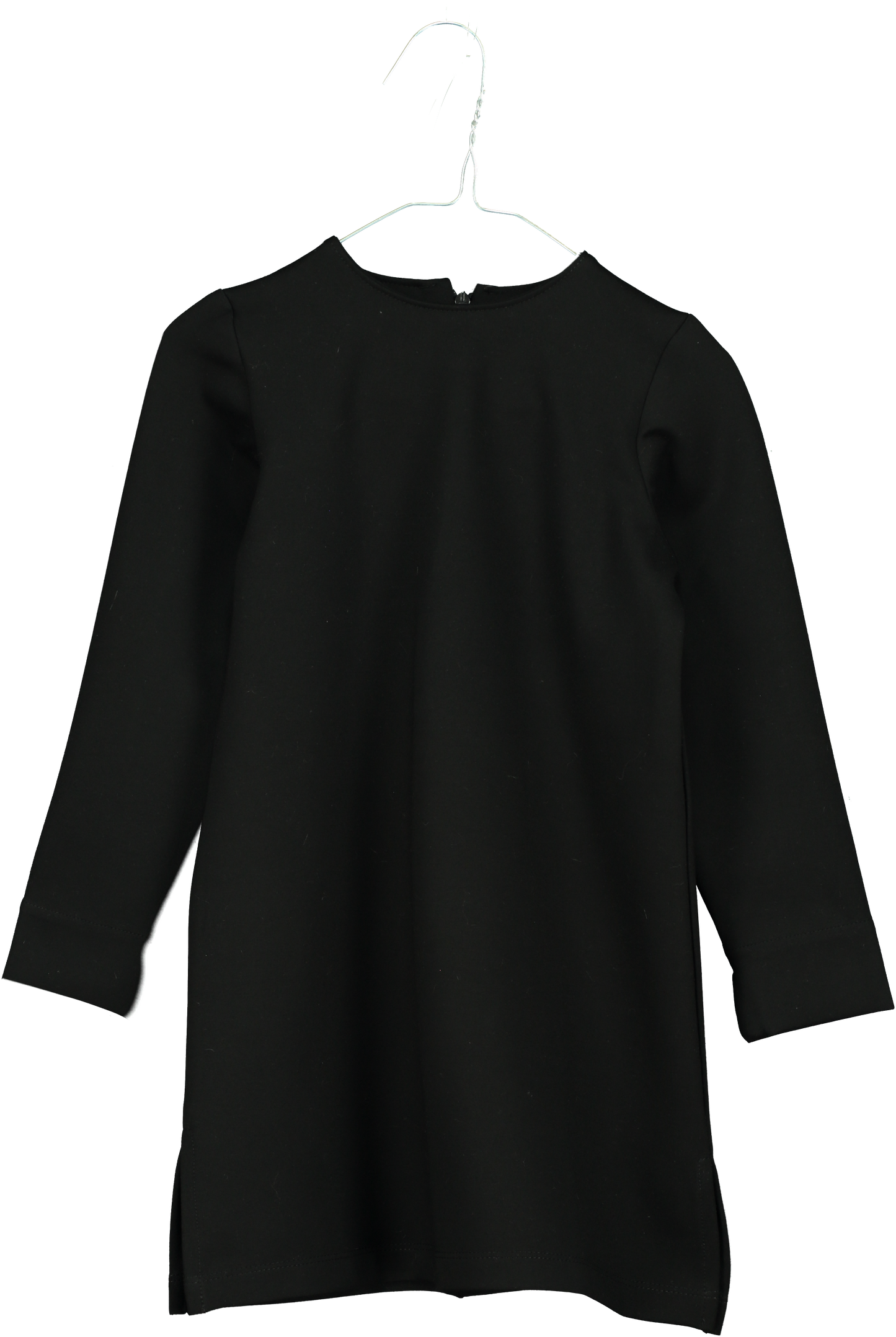 Vestido Recto Con - Algodon Negro