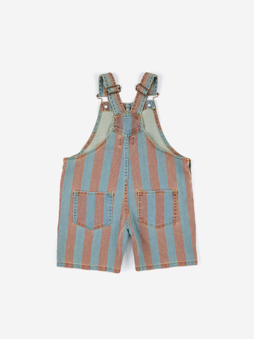 Vertical Stripes - Denim Short Dungaree