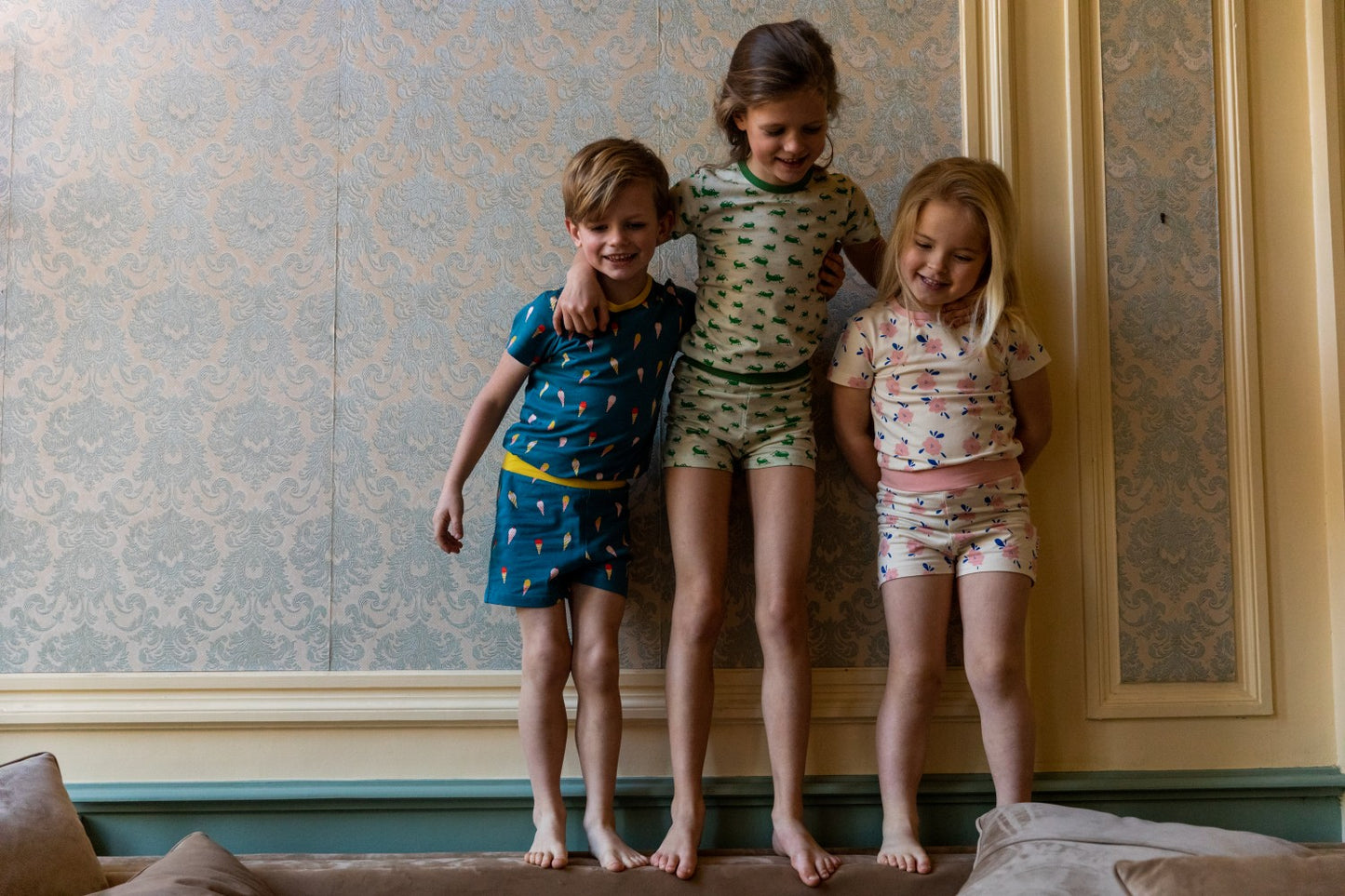 Pyjama short/Jersey single lycra AOP/Flowers S20