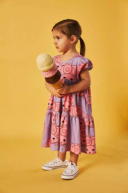Crabi Purple - Puff Dress