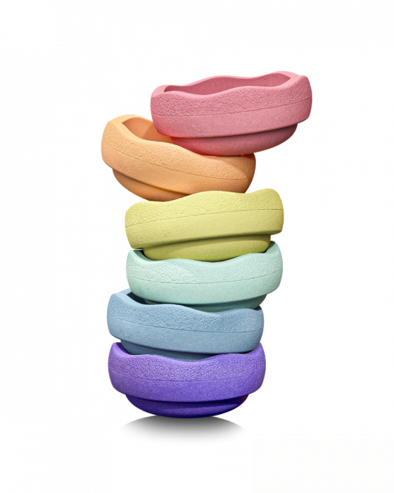 Stapelstein - Pastel Rainbow - 6 Stuks