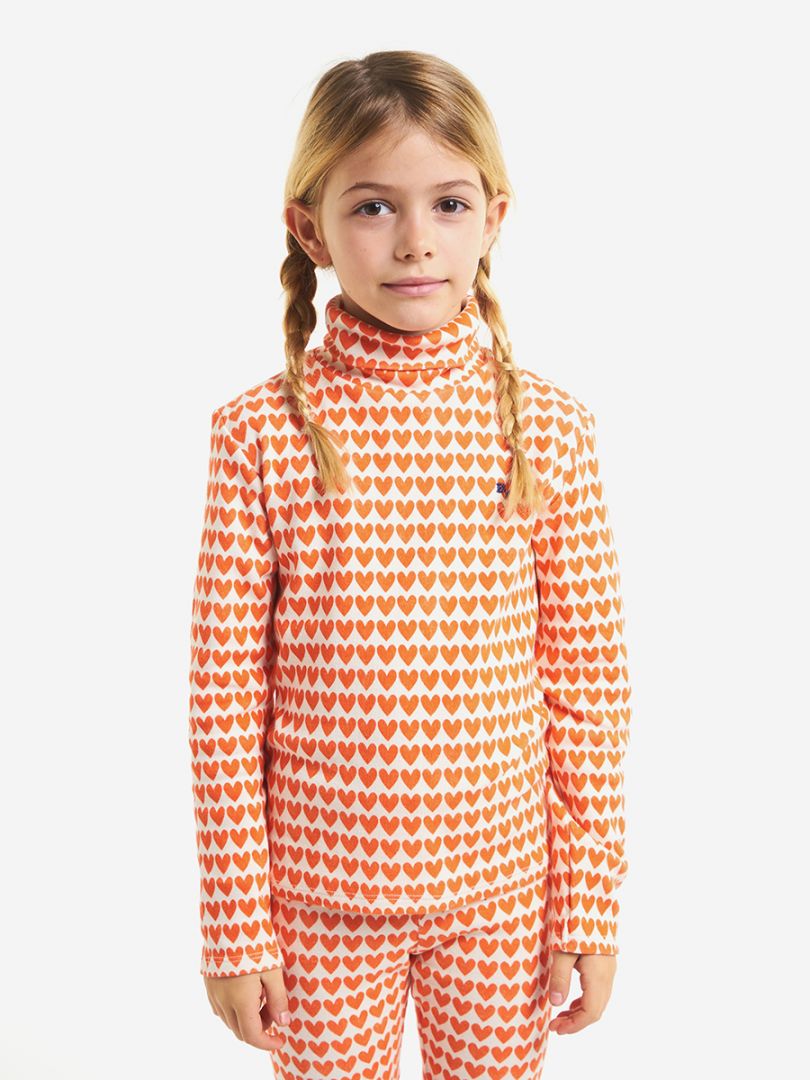 Hearts all over turtle neck T-shirt