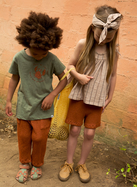 AM.ZOE.10 T-shirt with short sleeves and happy crab print - Oil Green