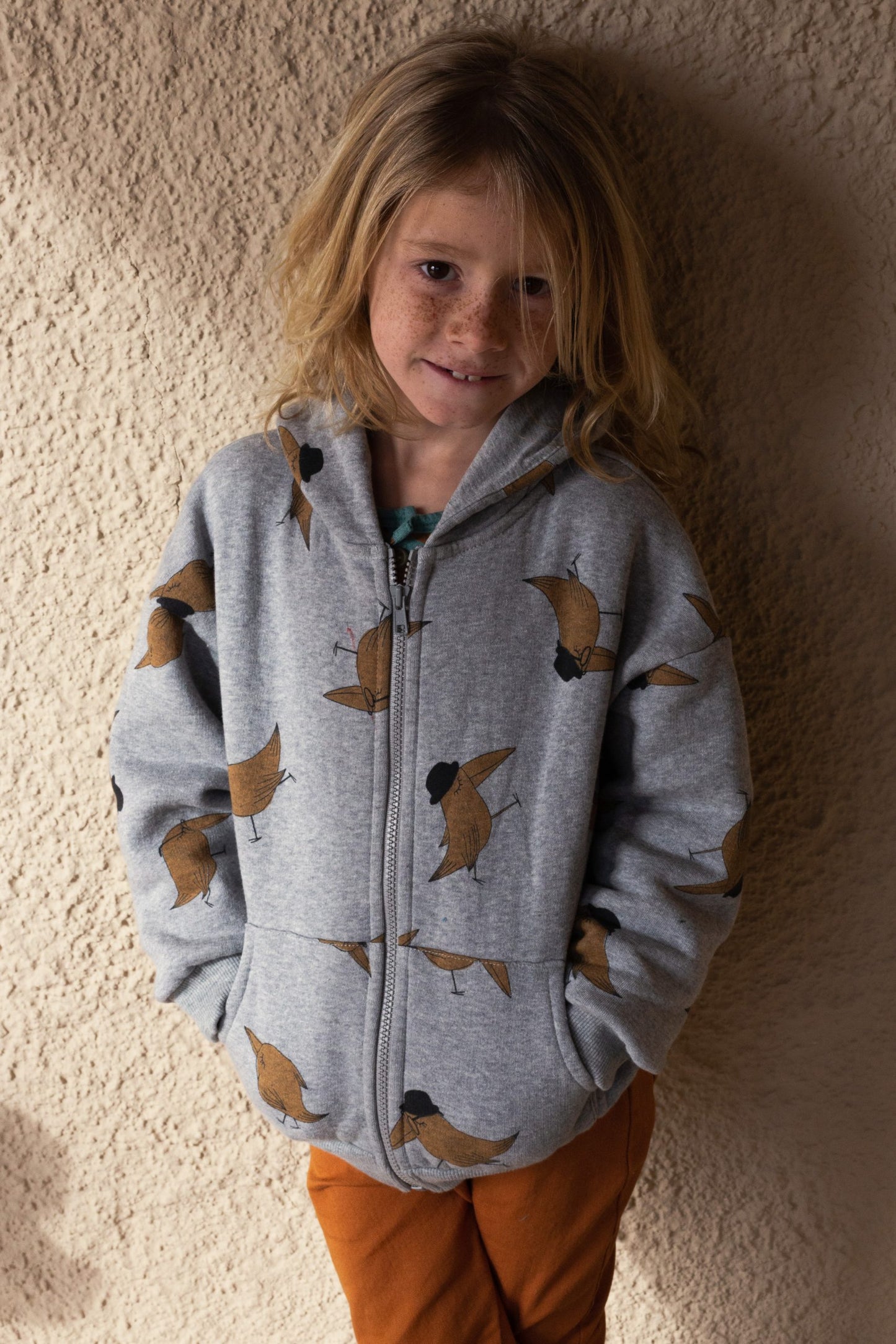 HOODED JACKETBIRDS HATS GREY MELANGE