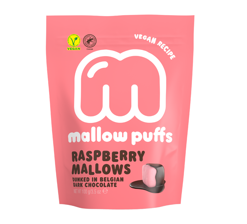 Mallow Puffs - Raspberry Mallows in Belgium Dark Chocolate