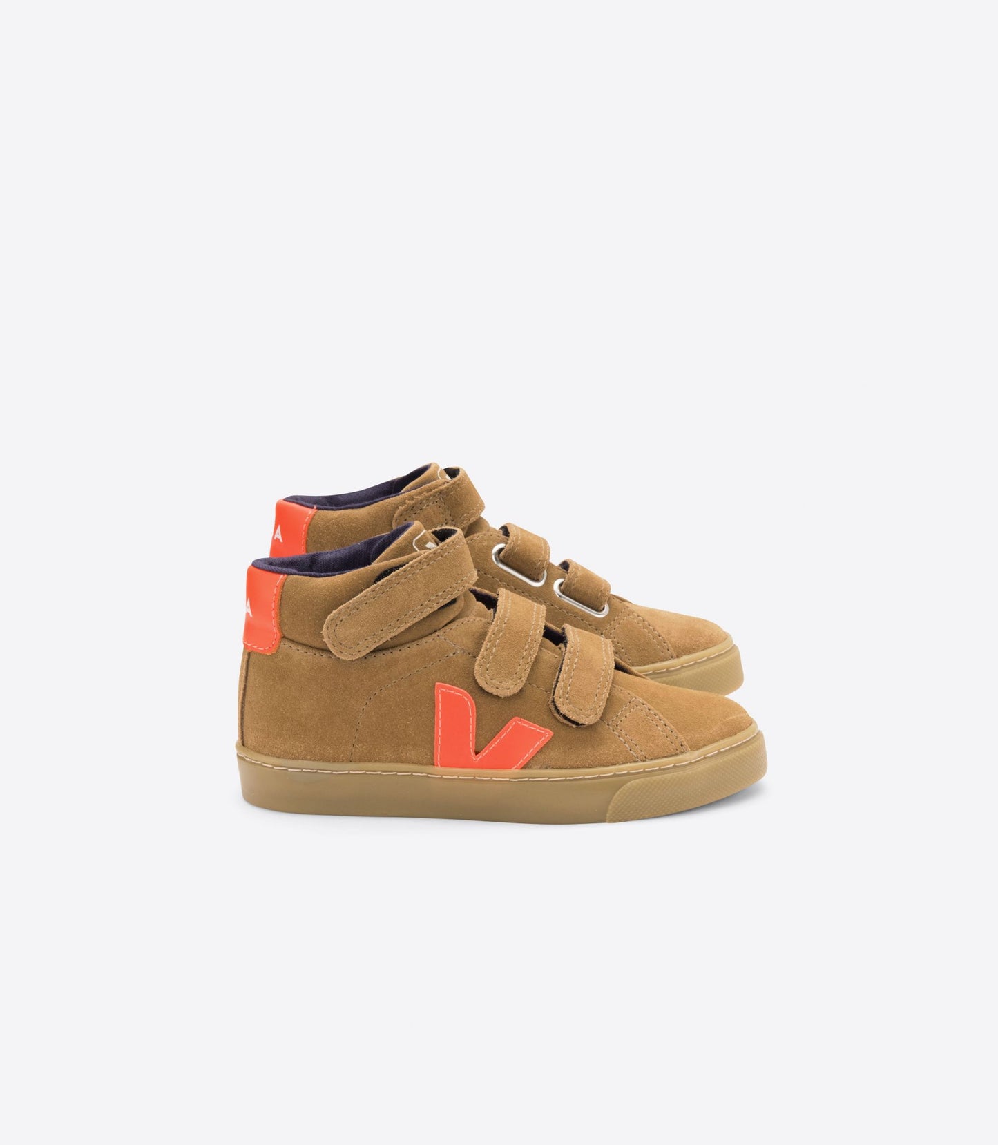 Small Esplar Mid Velcro Suede Tent - Orange Fluo Natural Sole