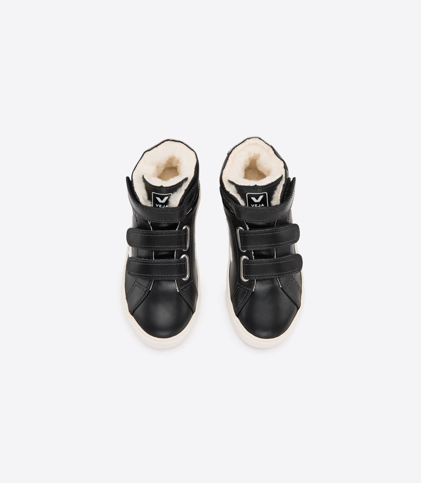 Small Esplar Mid Velcro Fured Leather - Black/White
