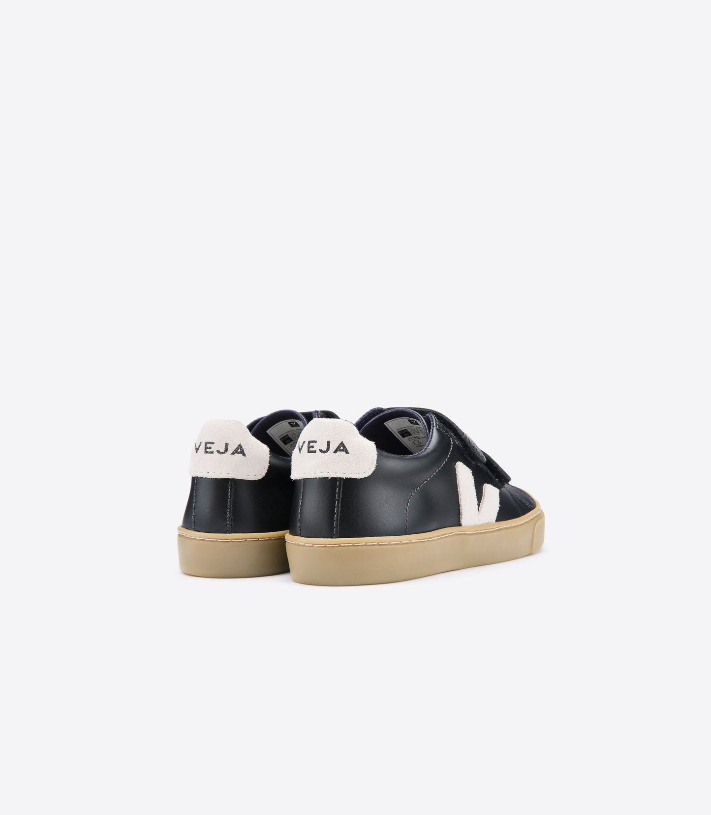 Small Esplar Velcro Leather - Black Pierre Natural Sole