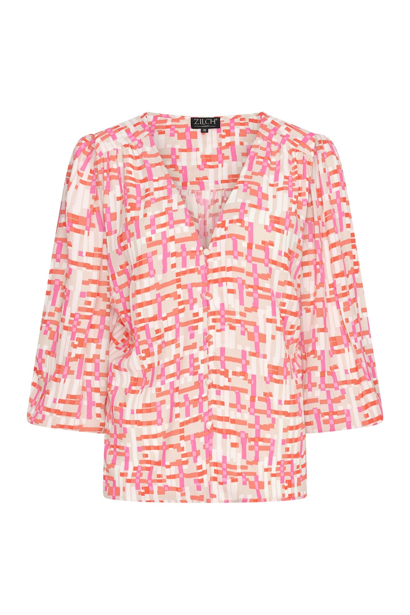 Blouse V Neck - Mondrian Beige