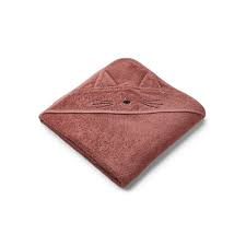 Augusta hooded Large Towel Cat dark rose
