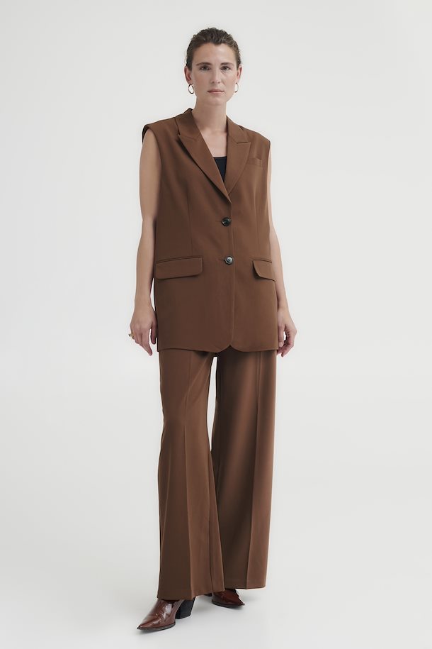 Bydeceri Waistcoat Heavy Woven - Brunette