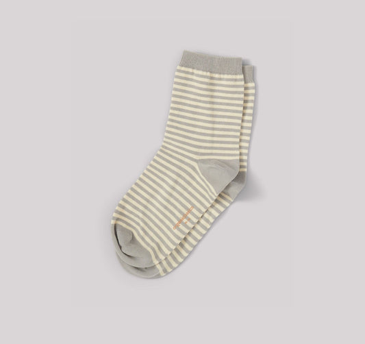 Organic Cotton Women's Color Striped Socks, Grey