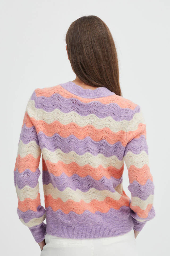 Bymartine Stripe Jumper 3 - Purple Rose Mix