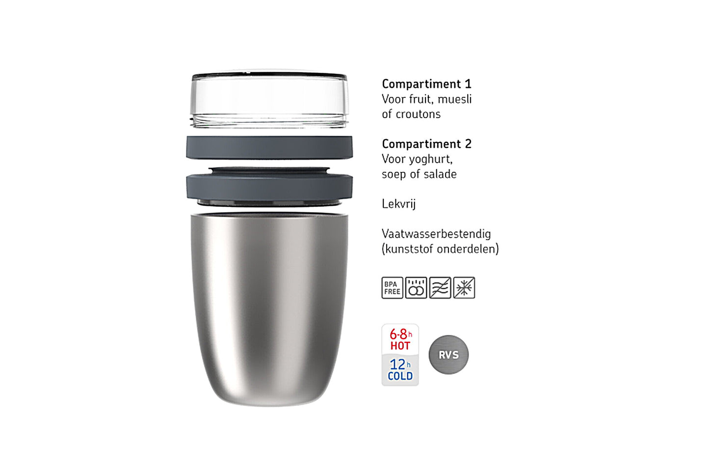 Isoleer Lunchpot Ellipse - Rose Gold