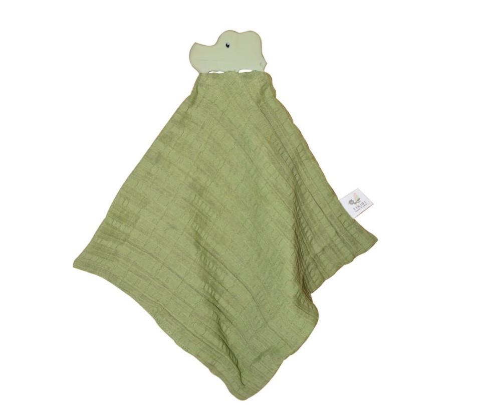 Knuffeldoekje - Krokodil - Groen
