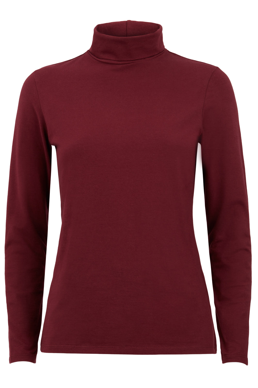 Laila Roll Neck Top - Burgundy