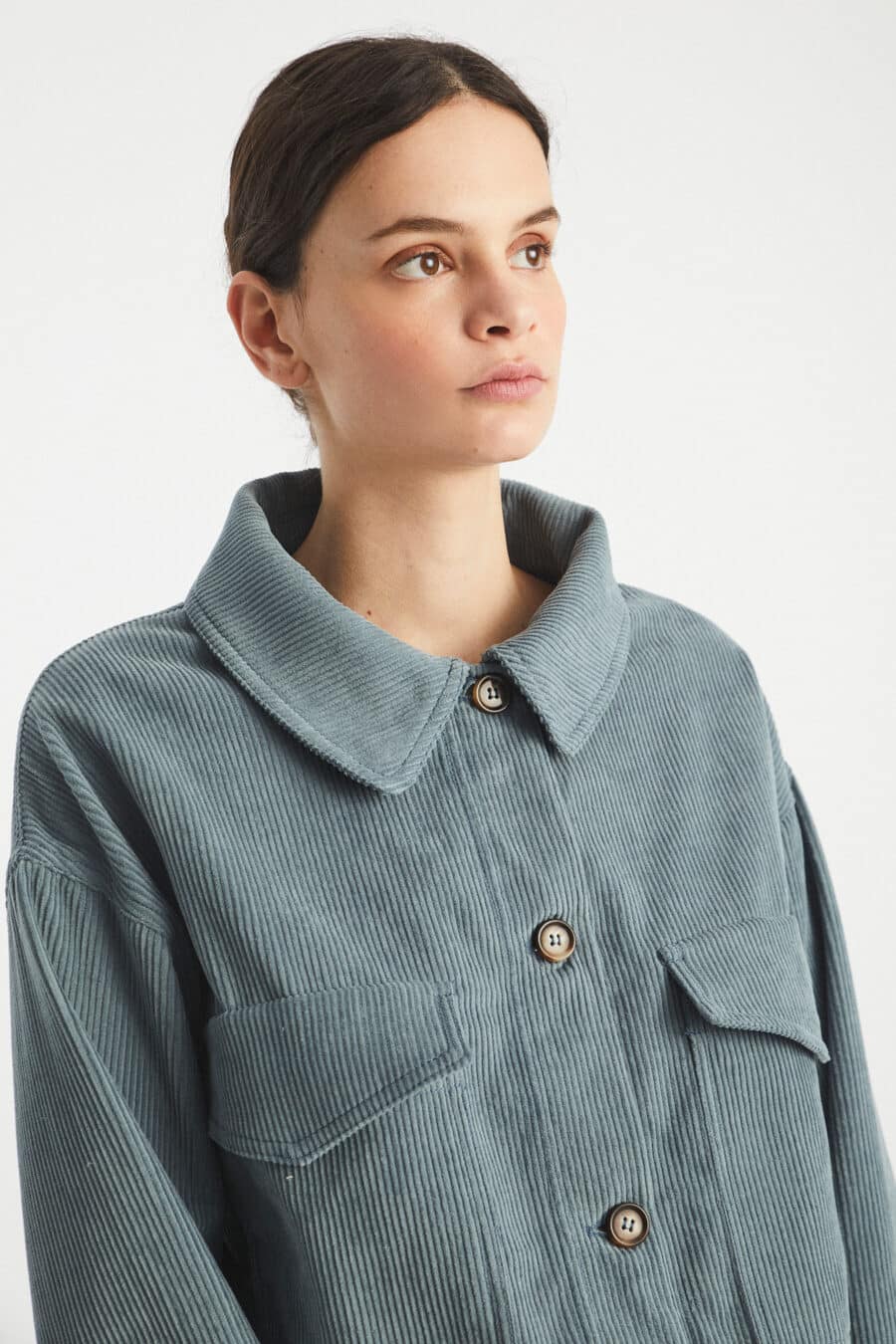 Peter Corduroy short jacket with pockets - Blue