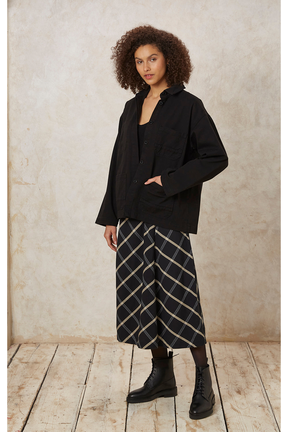Sally Twill Jacket - Black