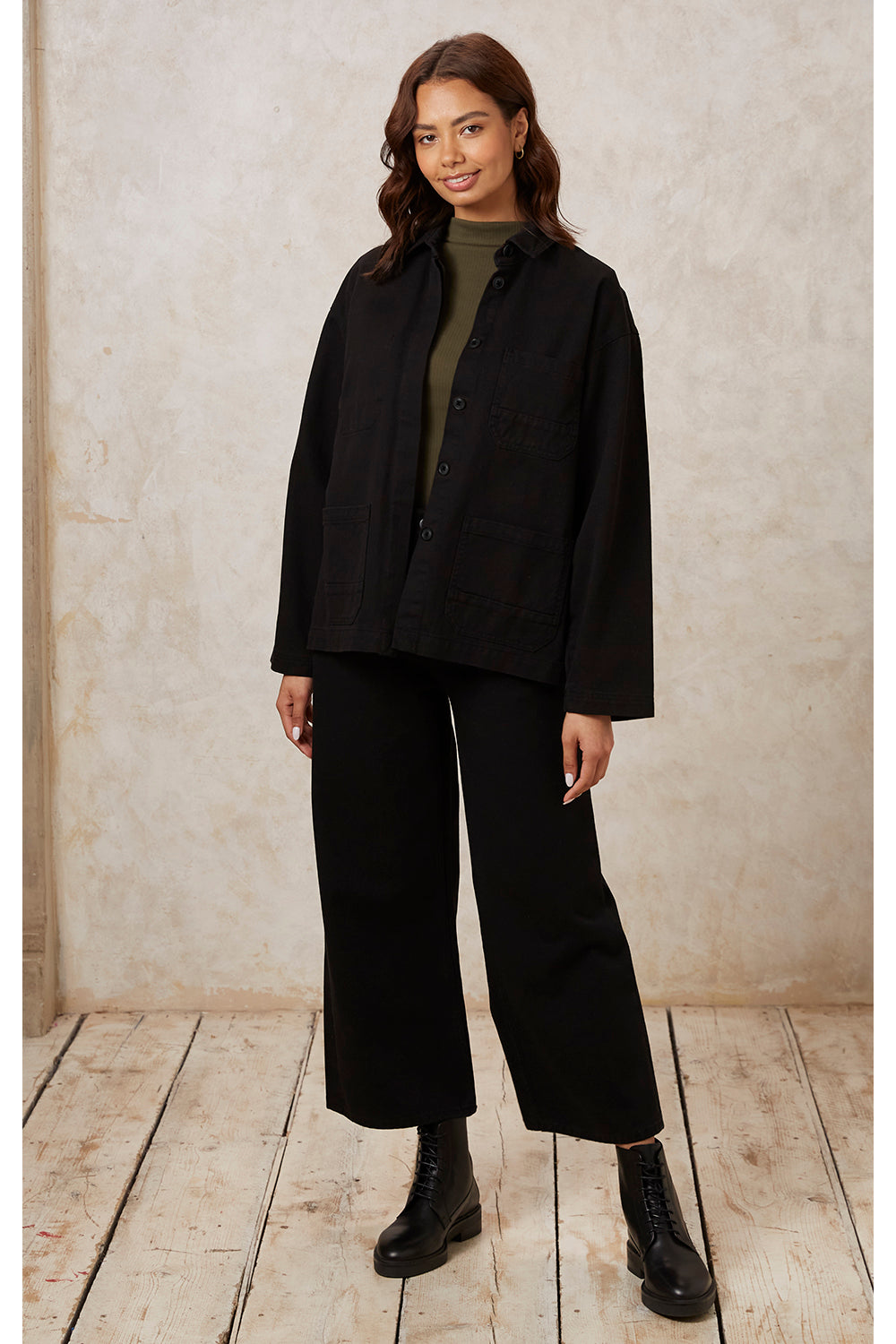 Sally Twill Jacket - Black