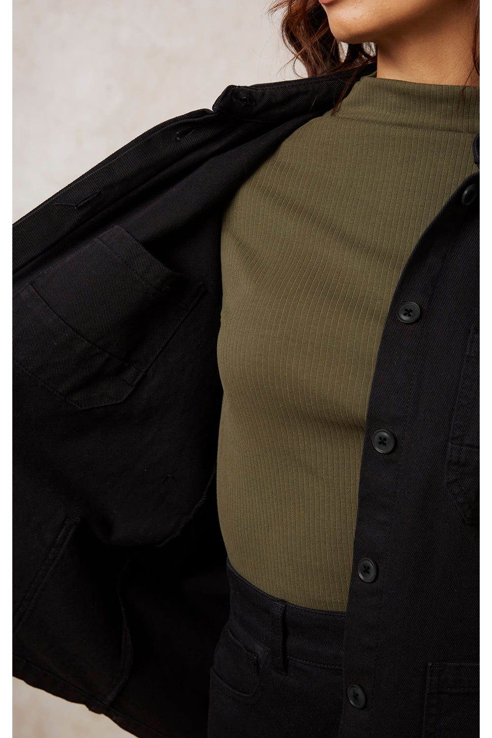 Sally Twill Jacket - Black