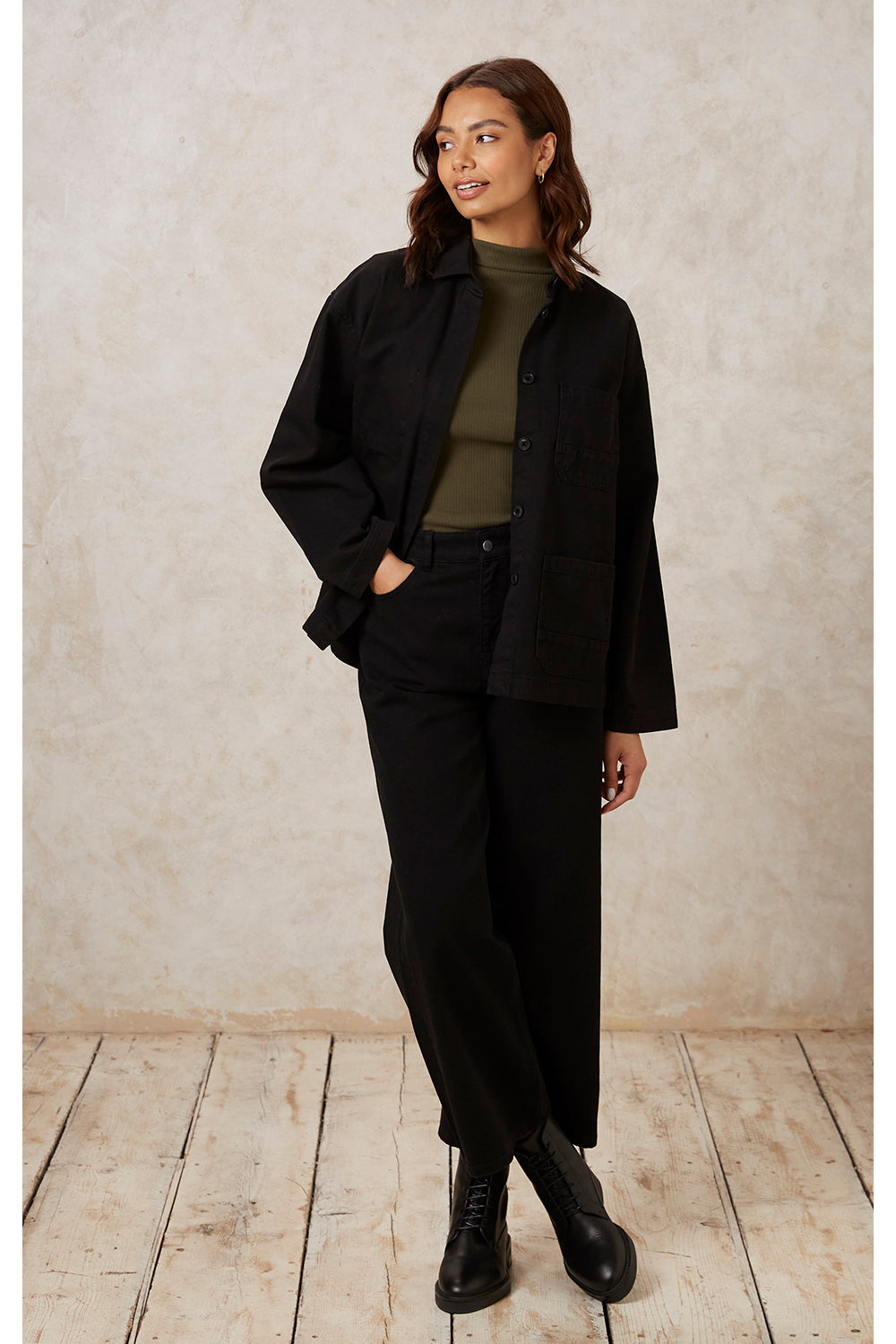 Sally Twill Jacket - Black