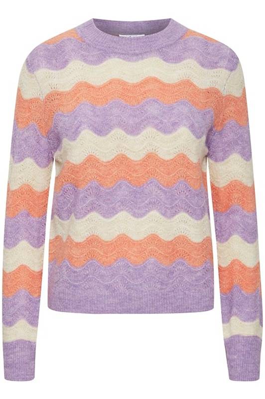Bymartine Stripe Jumper 3 - Purple Rose Mix