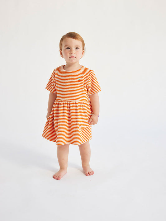 Baby Orange Stipes terry dress