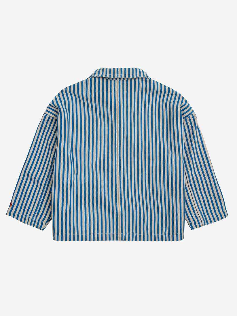 Striped Color Block denim jacket