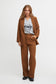 Pzbeverly HW Pants Full Lenght Wide Leg - Bison