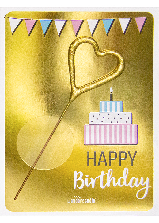 Gold Mini Wondercard - Happy Birthday