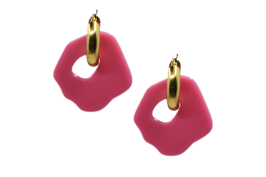 Marie Pair Gold Earrings - Roze