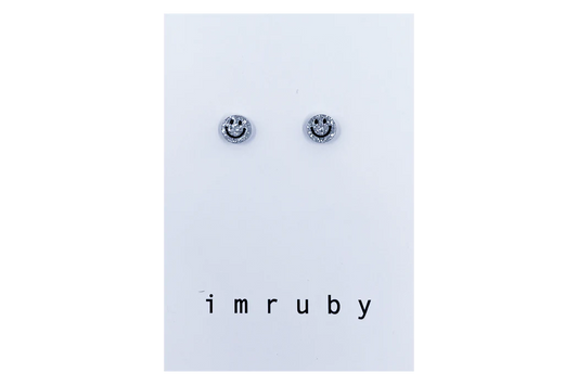 Bibi Smiley Stud Earrings - Glitter