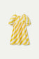 Vestido corto de niña estampado rayas amarillas - 40403