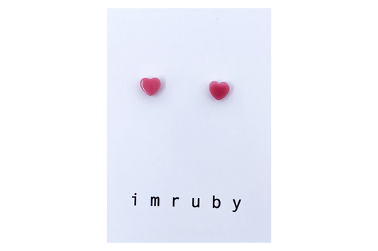 Loulou Heart Stud Earrings - Roze