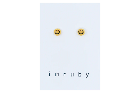 Pepper Smiley Stud Earrings - Geel