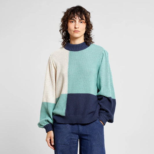 Sweater Knitted Rutbo Blocks - Green