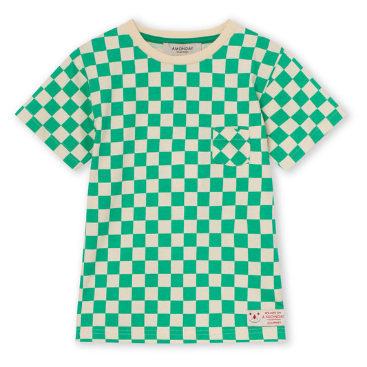 Ed T-shirt - Holly Green Check