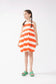 Vestido corto de niña rayas naranjas - 42462