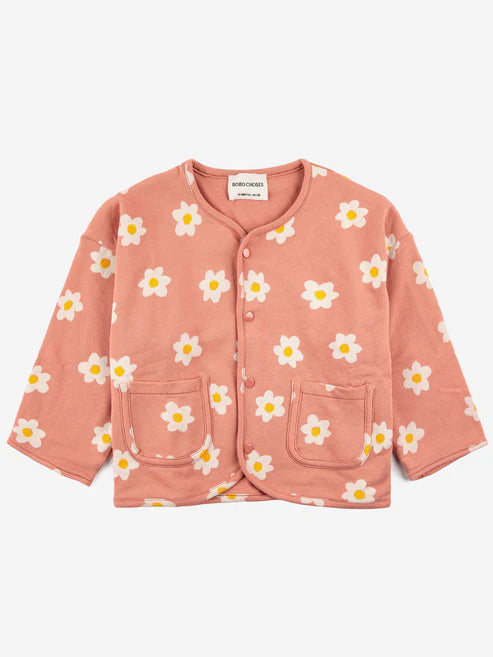 Baby Little Flower - Buttonned Sweatshirt