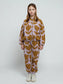 Retro Flowers All Over Zipped - Hoodie