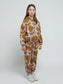 Retro Flowers All Over Zipped - Hoodie