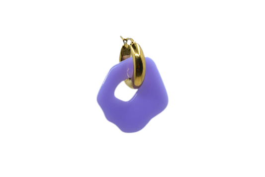 Suze Pair Gold Earrings - Paars