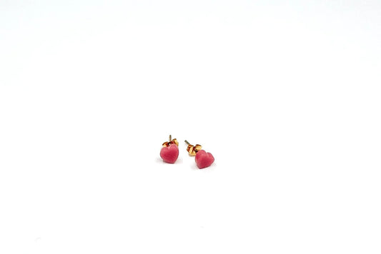 Loulou Heart Stud Earrings - Roze