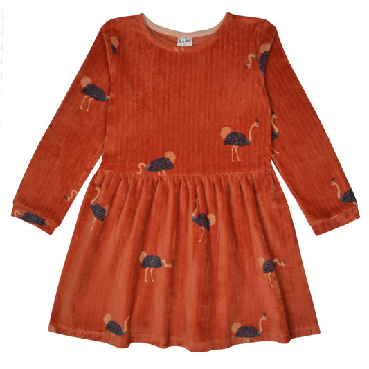 Griet Dress Velvet Velours - Ostrich
