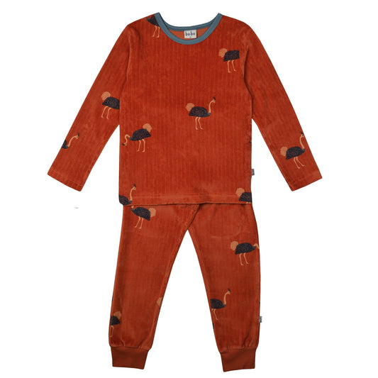 Pyjama Long Velvet Velours - Ostrich