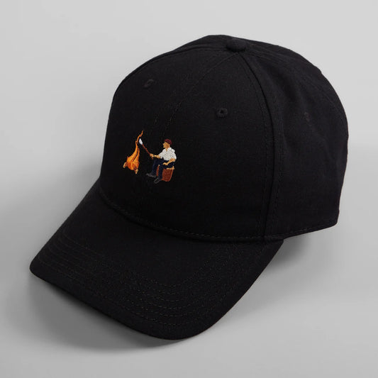 Sports Cap Camping Fire EMB - Black