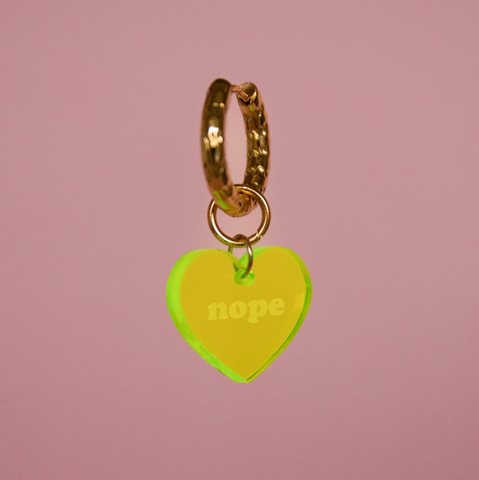 Plexi Hoop - Heart "Nope"
