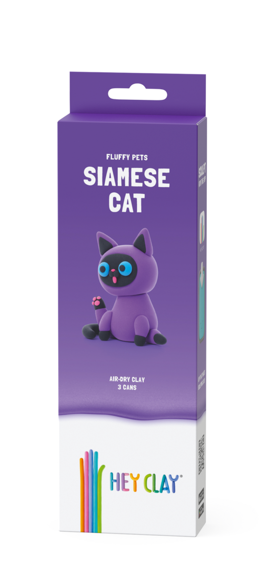 HeyClay Fluffy Pets Siamese Kat 3 Cans